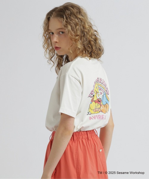 tシャツ 「SESAME STREET meets AVIREX」RINGER T-SHIRT レディース SESAME STREET tシャツ 「SESAME meets AVIREX」RINGER T-SHIRT