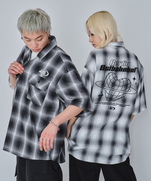 WEGO シャツ WEGO/「25年春夏新作」グラフィックオンブレ