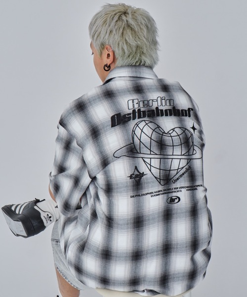 WEGO（ウィゴー） シャツ 半袖 WEGO/グラフィックオンブレチェック