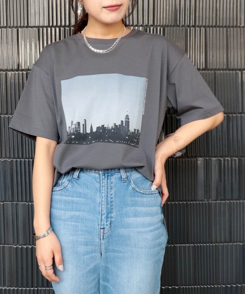 tシャツ フォトプリントＴシャツ レディース