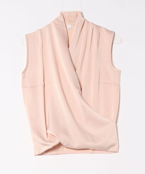 BLANC FICELLE ブラウス シャツ カシュクール ノースリーブシャツ
