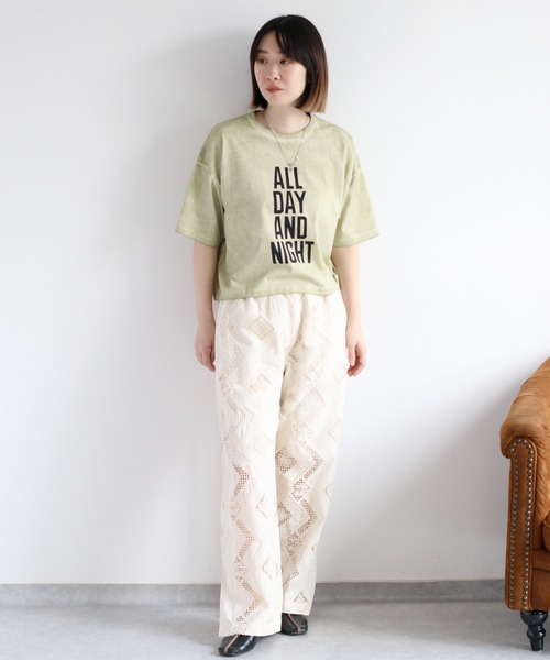 【洗える・日本製】フェザー柄タックTシャツ cepo tシャツ ダート加工プリントTee レディース : ZOZOTOWN