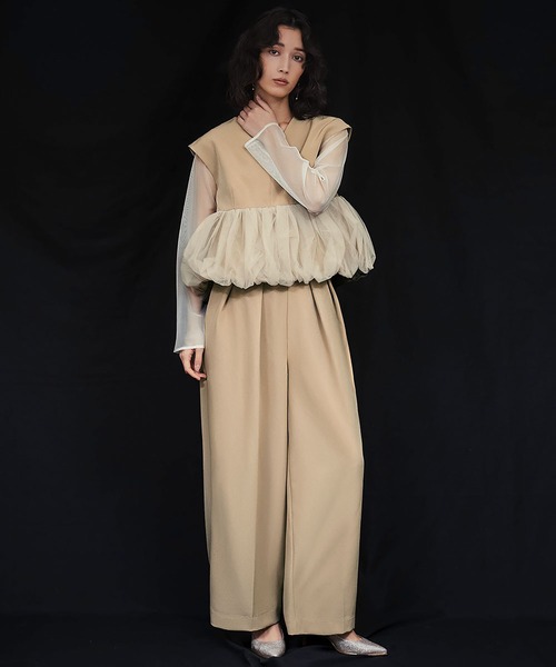 GIRL DRESS FOR NOW パンツドレス ペプラムチュール セットアップ