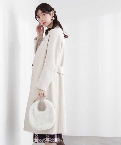 「PROPORTION BODY DRESSING」 ノーカラーコート SMALL ブラック レディース_画像5