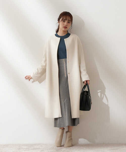 「PROPORTION BODY DRESSING」 ノーカラーコート SMALL ブラック レディース_画像8