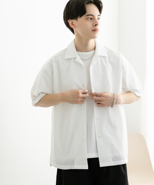 Beauty&Youth シアサッカー　チェック柄ショートスリーブセットアップ Beauty&Youth シアサッカー チェック柄ショートスリーブ