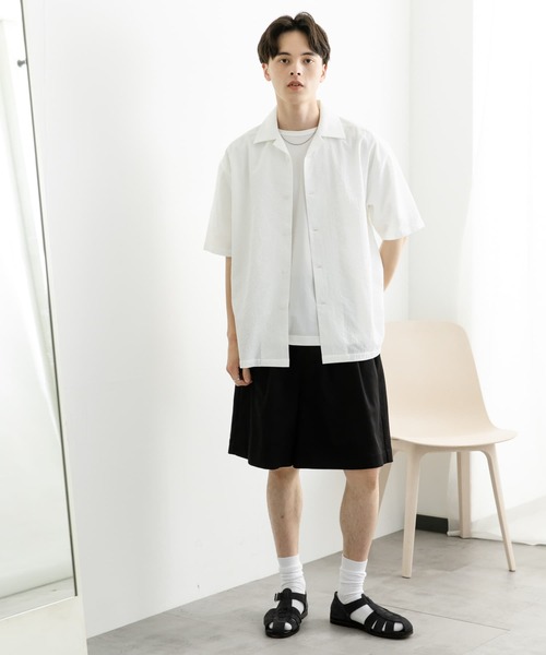 SENSE OF PLACE by URBAN RESEARCH シャツ シアサッカーオープンカラー