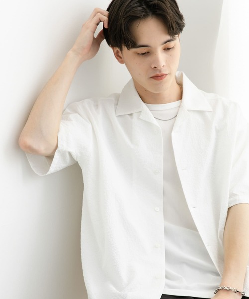 Beauty&Youth シアサッカー　チェック柄ショートスリーブセットアップ Beauty&Youth シアサッカー チェック柄ショートスリーブ