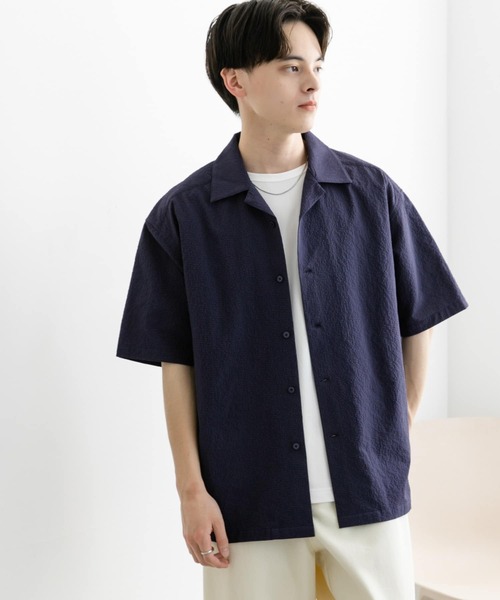 SENSE OF PLACE by URBAN RESEARCH シャツ シアサッカーオープンカラー