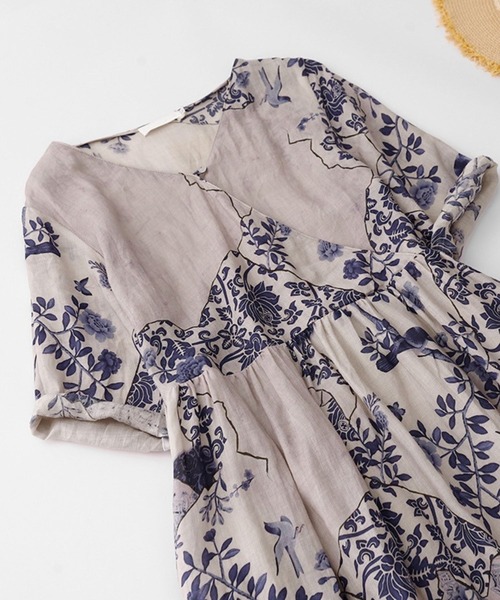 London Times☆爽やかホワイトにプリント柄のワンピース プロポーションボディドレッシング PROPORTION BODY DRESSING