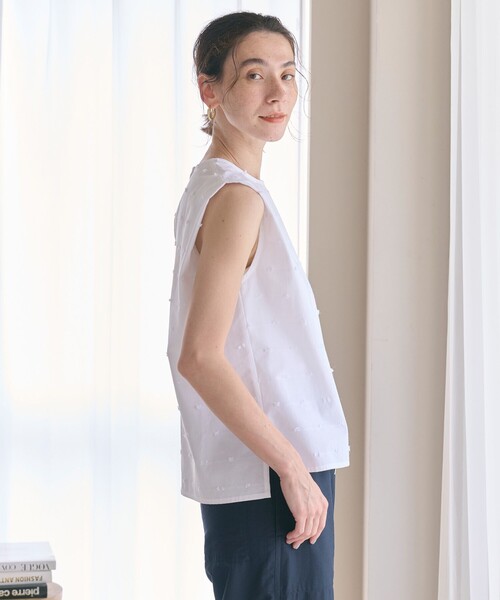 ブラウス シャツ ドット ジャガード ノースリーブ ブラウス レディース BEAUTY＆YOUTH UNITED ARROWS ブラウス シャツ ドット