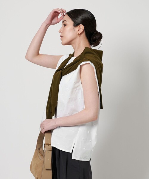 ブラウス シャツ ドット ジャガード ノースリーブ ブラウス レディース BEAUTY＆YOUTH UNITED ARROWS ブラウス シャツ ドット