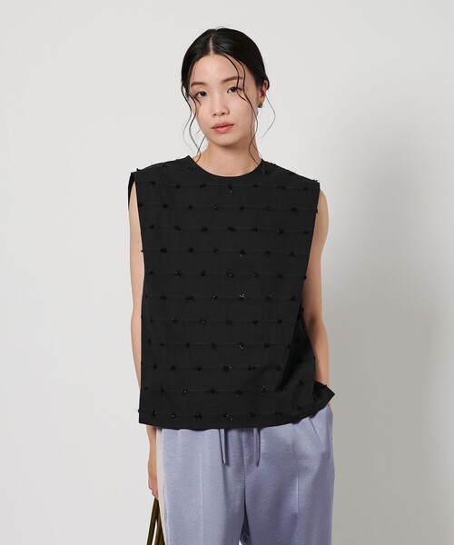 「H　BEAUTY&YOUTH UNITED ARROWS」 ノースリーブブラウス FREE ブラック レディース BEAUTY＆YOUTH UNITED ARROWS ブラウス シャツ ドット
