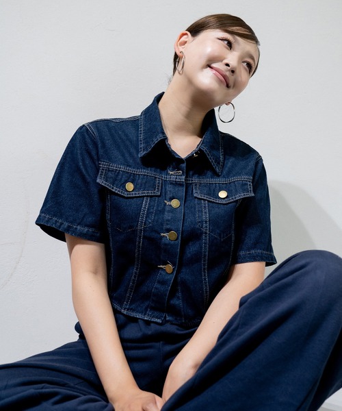 デニムジャケット gジャン CROPPED DENIM JACKET レディース holiday 