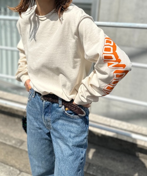 「mi via loca」 長袖カットソー「GILDANコラボ」 MEDIUM オフホワイト レディース