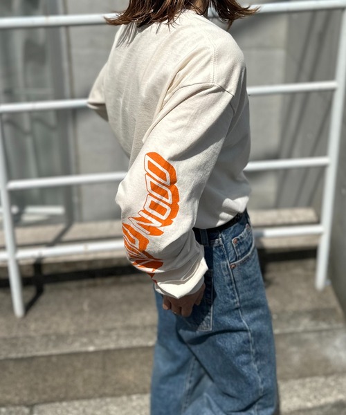 「mi via loca」 長袖カットソー「GILDANコラボ」 MEDIUM オフホワイト レディース