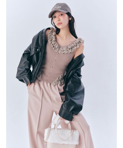 LILY BROWN（リリーブラウン） キャップ 帽子 エンブロイダリーロゴ