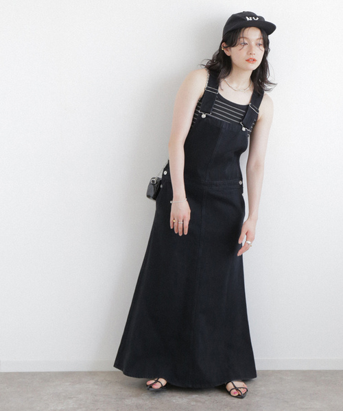スピックアンドスパン　Spick &span サロペット Spick＆Span 「Spick & Span」 サロペットスカート 36 ブラック