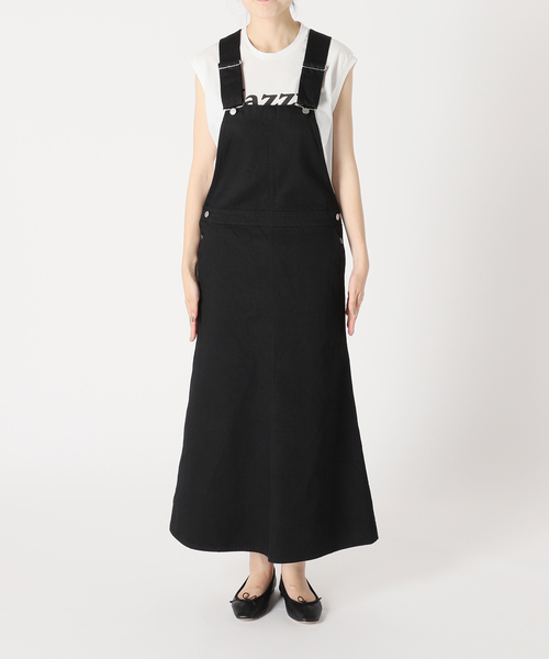 スピックアンドスパン　Spick &span サロペット Spick＆Span 「Spick & Span」 サロペットスカート 36 ブラック
