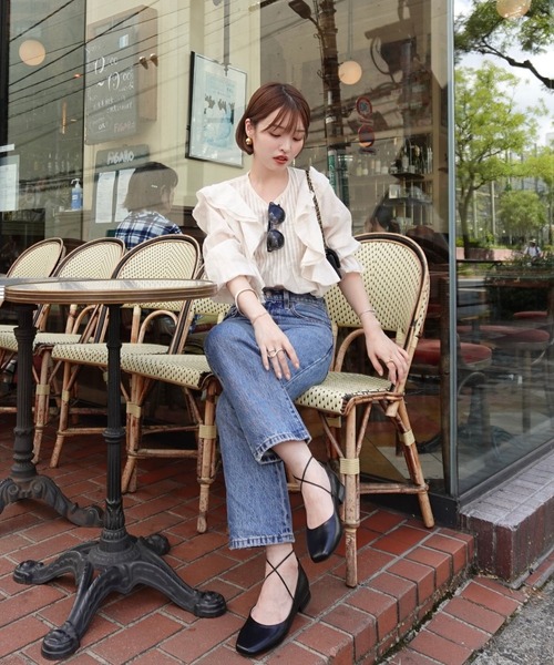 「ORiental TRaffic by yuri」 フラットパンプス 41 シルバー レディース