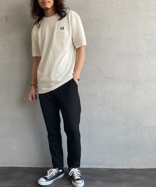 「FRED PERRY」 半袖カットソー S ホワイト レディース