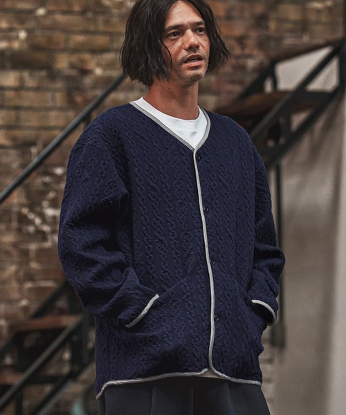 美品 NEIGHBORHOOD シャツ ジャケット カーディガン 901P▲ CAMBIO（カンビオ） カーディガン mcg3695- ストレッチケーブル