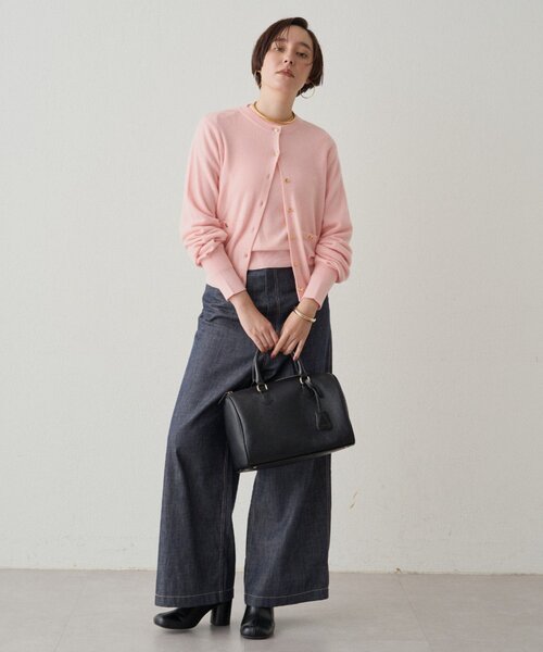 今期新作 LOUNGEDRESS FURカシミヤ2WAYニット ピンク Loungedress ニット セーター ウールカシミヤニットカーデ