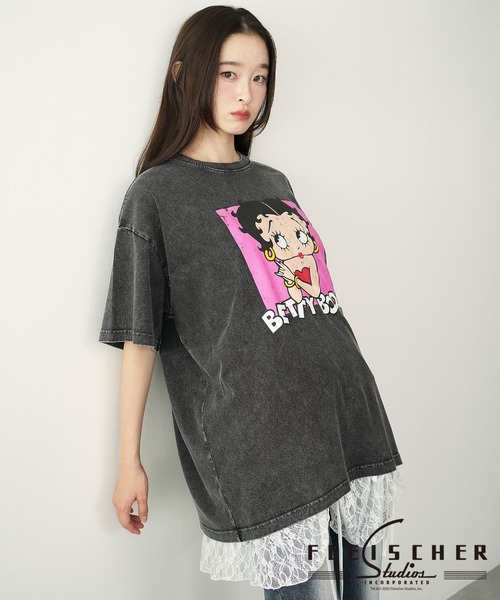 BETTY BOOP（ベティ ブープ） tシャツ 半袖 WEGO/BETTYコラボビッグT