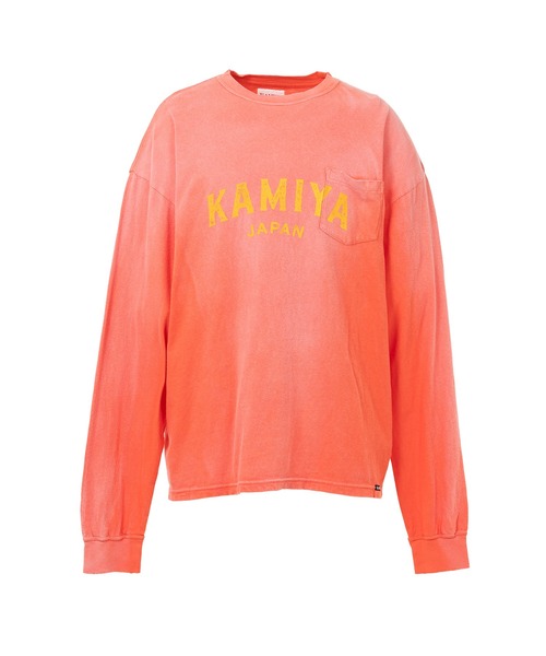 KAMIYA tシャツ KAMIYA logo” Distressed Pocket L/S T-shirt メンズ