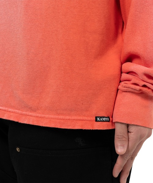 KAMIYA tシャツ KAMIYA logo” Distressed Pocket L/S T-shirt メンズ