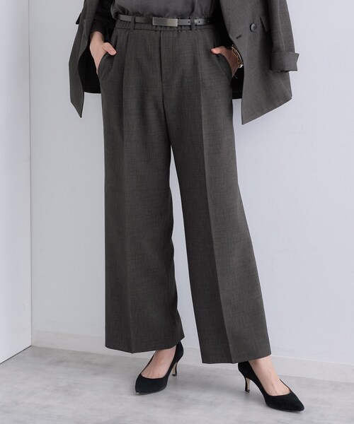 INDIVI（インディヴィ） パンツ 「洗える／セットアップ可能」凹凸