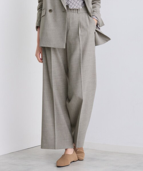 INDIVI（インディヴィ） パンツ 「洗える／セットアップ可能」凹凸