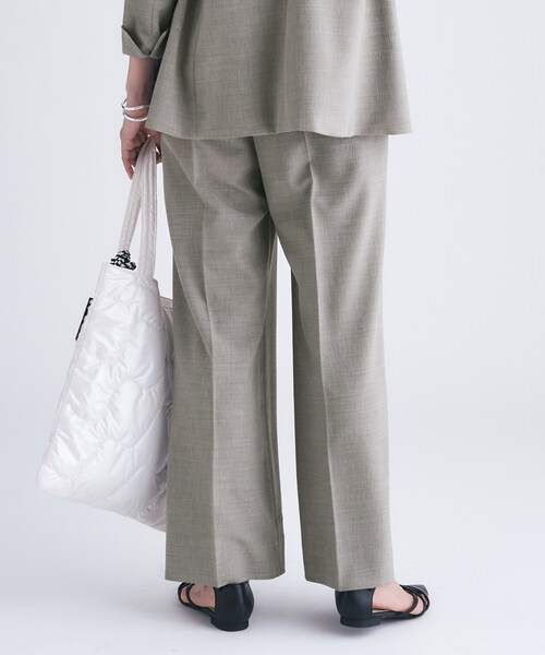 INDIVI（インディヴィ） パンツ 「洗える／セットアップ可能」凹凸
