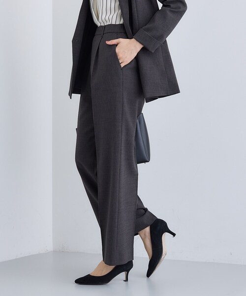 INDIVI（インディヴィ） パンツ 「洗える／セットアップ可能」凹凸