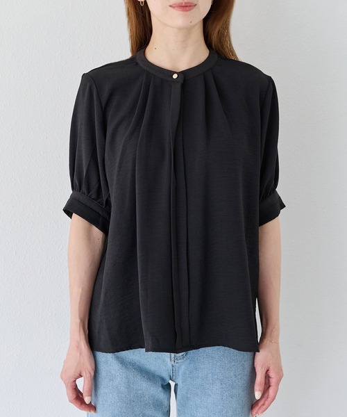 「INCEDE」 半袖ブラウス LL オフホワイト レディース_画像4