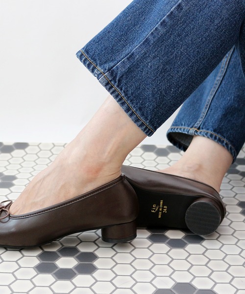 【Fin 】 パンプス ラウンドバレエシューズ　色ネイビー　22.5センチ Fin（フィン） バレエシューズ パンプス ラウンドバレエシューズ