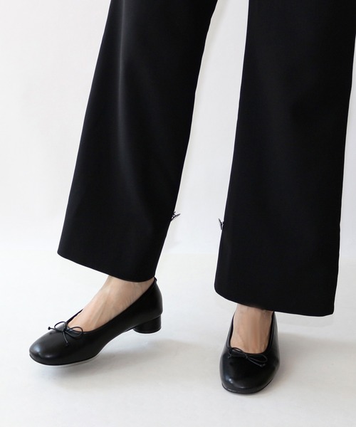 Fin ヒールバレエシューズ Fin（フィン） バレエシューズ パンプス 丸ヒールバレエシューズ「低