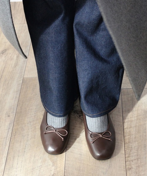【Fin 】 パンプス ラウンドバレエシューズ　色ネイビー　22.5センチ Fin（フィン） バレエシューズ パンプス ラウンドバレエシューズ