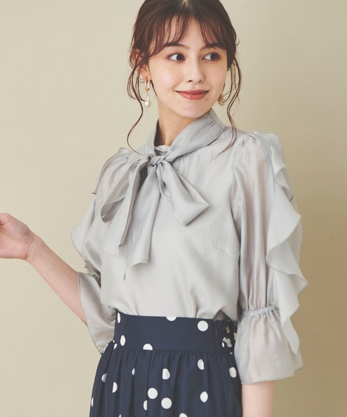 「31 Sons de mode」 7分袖ブラウス 36 ライトグレー レディース_画像3