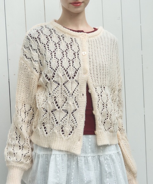 Birthday room（バースデイルーム） カーディガン パッチワークニット