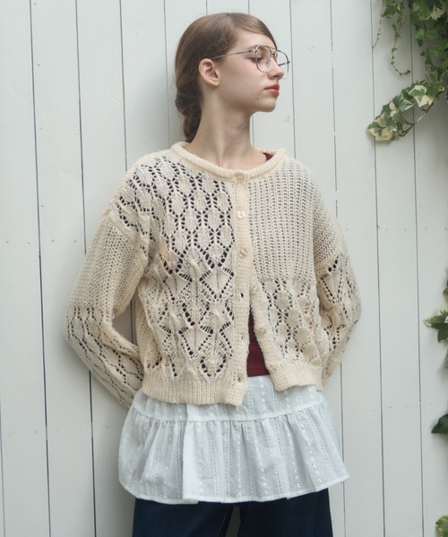 Birthday room（バースデイルーム） カーディガン パッチワークニット