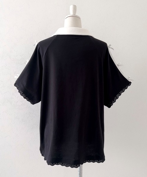 「DearMyLoveRose」 半袖カットソー M-L ブラック レディース_画像2