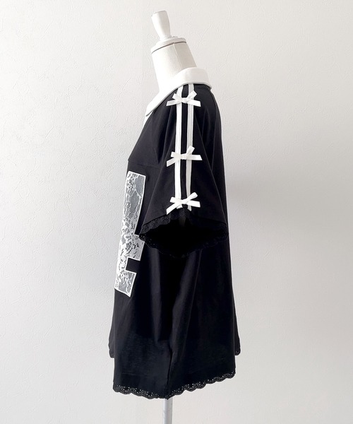 「DearMyLoveRose」 半袖カットソー M-L ブラック レディース_画像3