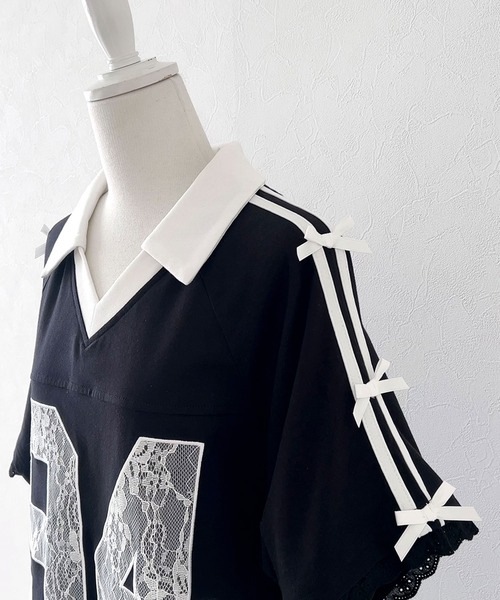 「DearMyLoveRose」 半袖カットソー M-L ブラック レディース_画像7