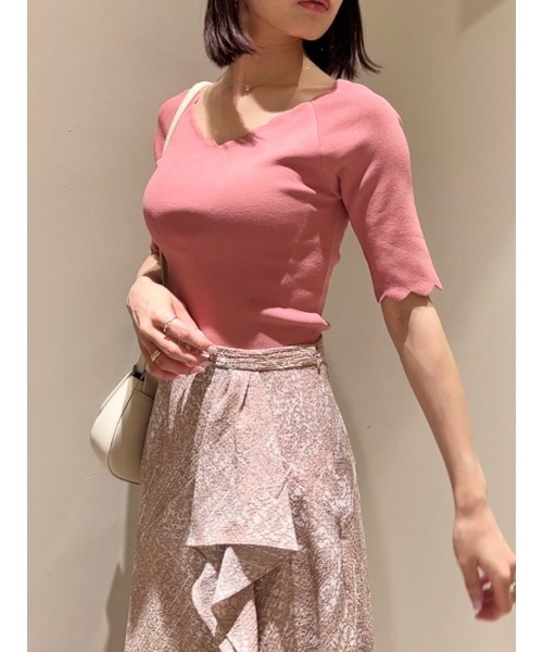 「SNIDEL」 半袖ニット FREE ブルー レディース_画像3