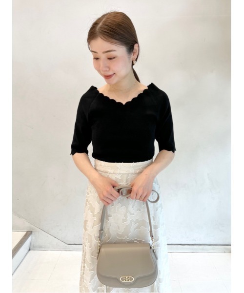 「SNIDEL」 半袖ニット FREE ブルー レディース_画像4