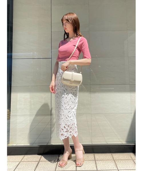 「SNIDEL」 半袖ニット FREE ブルー レディース_画像6