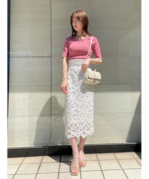 「SNIDEL」 半袖ニット FREE ブルー レディース_画像8