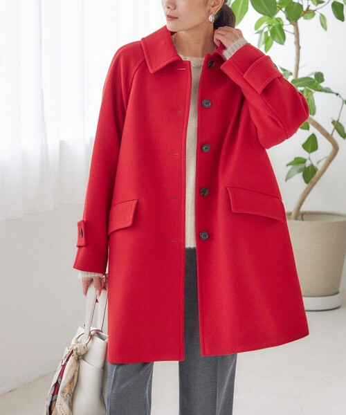 SHIPS（シップス） ステンカラーコート コート 千鳥 / ソリッド ウール