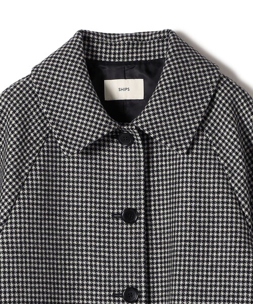SHIPS（シップス） ステンカラーコート コート 千鳥 / ソリッド ウール